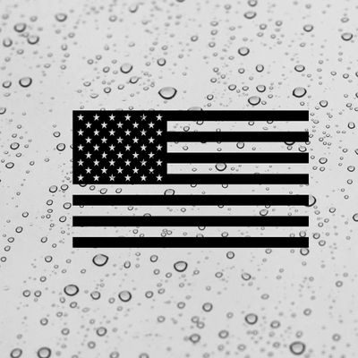 American Flag US Vinyl Sticker Decal [Pick Color/Size] Tactical Military for Car Truck Window Bumper Laptop Hard Hat Tumblers Helmet (5in x 3in, Black)