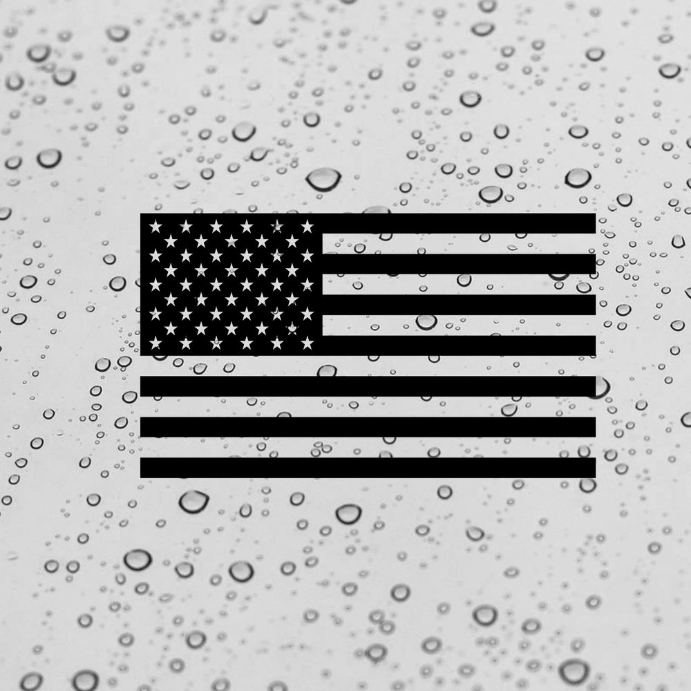 American Flag US Vinyl Sticker Decal [Pick Color/Size] Tactical Military for Car Truck Window Bumper Laptop Hard Hat Tumblers Helmet (5in x 3in, Black)