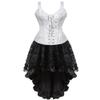 Jutrisujo Corset Dress Bustier Skirt Tutu Lingerie for Women Plus Size Burlesque Victorian Costume Black White S view 1