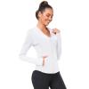 AGVNG Womens UPF 50+ Long Sleeve Hooded Sun Jackets Lightweight Sun Protection Clothing SPF Cooling Shirts Workout Athletic Hiking Running Tops Thumb Hole White XXL view 2
