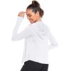 AGVNG Womens UPF 50+ Long Sleeve Hooded Sun Jackets Lightweight Sun Protection Clothing SPF Cooling Shirts Workout Athletic Hiking Running Tops Thumb Hole White XXL view 4