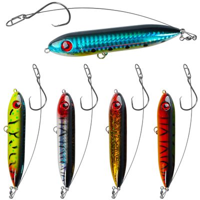 10pcs Fishing Lures Catfish Rattling Line Float Lure for Catfishing Catfish Spook Rattle/Floats Peg Floats for Santee Rig Jerkbait Crankbait Fishing Circle Hooks (5pcs Lure + 5pcs Circle Hook Rig)