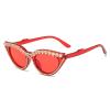 helena Fashion Diamond Cat Eye Sunglasses for Women Rhinestone Sun Glasses small frame bling Crystal Diamond Eyewear (red+pink) view 2