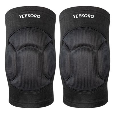 YEEKORO Knee Pads with Thickened SBR Pad Sports Knee Support Sleeve Anti-Slip Wrestling Knee Braces for Adult Teenagers Knee Protector for Pain Relief, Workout,Snowboarding,Volleyball,Soccer1 Pair