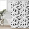 Anzona Football Waterproof Shower Curtains Set - Standard 66 x 72 Inch, Soccer Sports Black and White Decor Polyester Fabric Bathroom Curtain with 12 Hooks, Bathroom Accessories, 1 Panel view 3