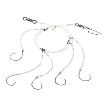 BLUEWING Fishing Deep Drop Rig with Glow Tubes 1pc Snapper, Tilefish Rig with 3/0 Stainless Steel Hooks and 250lbs Mono Line, 1pc
