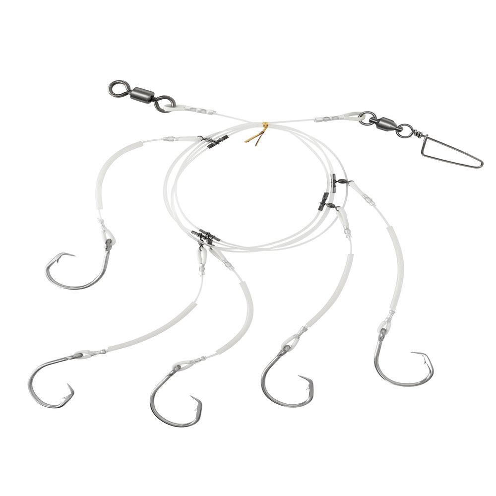 BLUEWING Fishing Deep Drop Rig with Glow Tubes 1pc Snapper, Tilefish Rig with 3/0 Stainless Steel Hooks and 250lbs Mono Line, 1pc