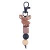 COLORFUL BLING Animal Keychains for Backpack Accessories,Silicon Bead Unisex Key Chains for Car Keys-deer-brown view 1