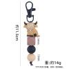 COLORFUL BLING Animal Keychains for Backpack Accessories,Silicon Bead Unisex Key Chains for Car Keys-deer-brown view 4