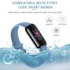 AK Sport Band Compatible with Fitbit Luxe Bands for Women Men, Soft Silicone Replacement Sport Straps Wristbands for Fitbit Luxe Fitness and Wellness Tracker (Large,Senior Blue) view 4