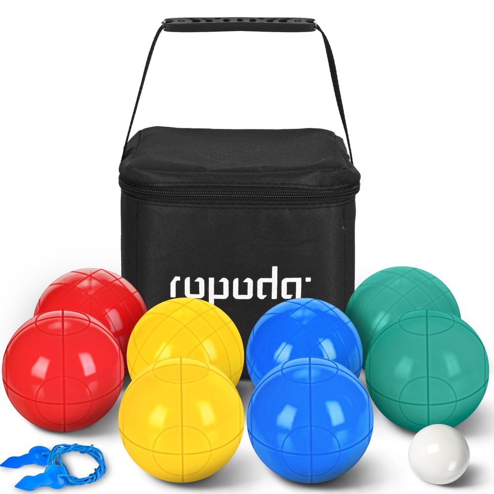 ropoda 90mm Bocce Ball Set, PE Bocce Ball for Beginners, Outdoor Game
