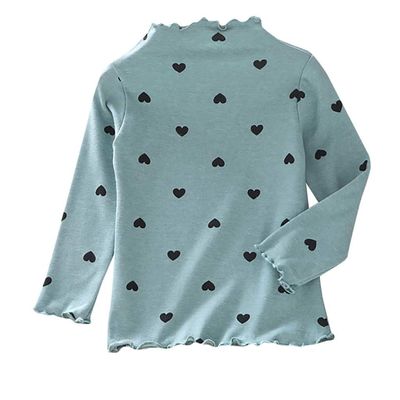 Toddler Baby Little Girls Cotton Pullover Turtleneck T Shirt Top Long Sleeve Bottoming Shirt (Army Green, 5-6 Years)