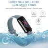 AK Sport Band Compatible with Fitbit Luxe Bands for Women Men, Soft Silicone Replacement Sport Straps Wristbands for Fitbit Luxe Fitness and Wellness Tracker (Large,Blue Gray) view 4