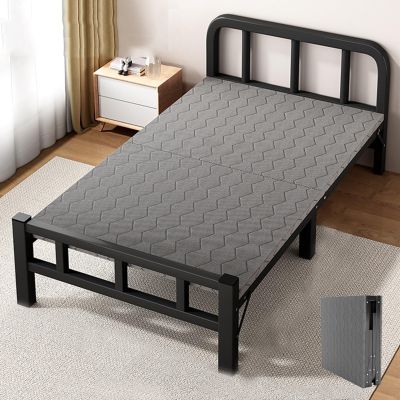 YVYKFZD Camping Cots for Adults, 2 Person Folding Camping Bed, Portable Sleeping Cots, for Tent Office Outdoor Travel, Supports 330 lbs (Color : Black, Size : 190x120x41cm)