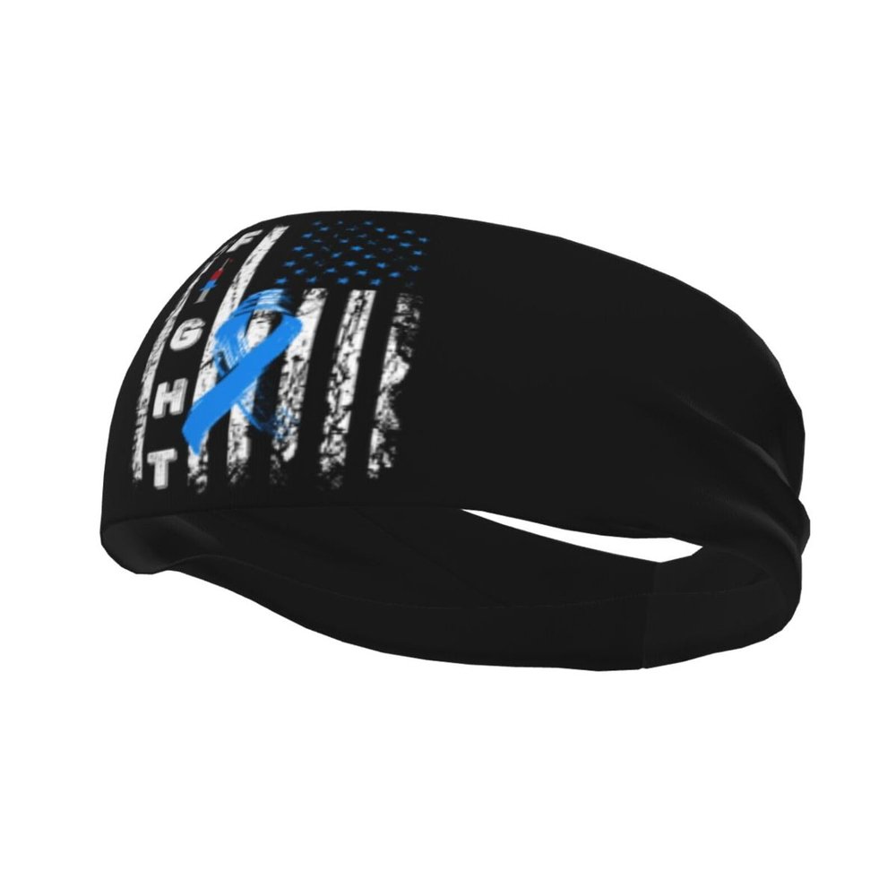 Fight Diabetes Awareness American Flag Sports Headband for Men Women Unisex Workout Sweat Band Fitness Stretchy for Gym Athletic Running Cycling Basketball Yoga