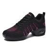 Women's Jazz Shoes Lace-up Dance Sneakers Lady Split Sole Air Cushion Modern Dance Shoes Platform Air Walking Dance Shoes BlackRed view 1