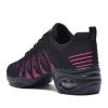 Women's Jazz Shoes Lace-up Dance Sneakers Lady Split Sole Air Cushion Modern Dance Shoes Platform Air Walking Dance Shoes BlackRed view 4