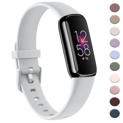 AK Sport Band Compatible with Fitbit Luxe Bands for Women Men, Soft Silicone Replacement Sport Straps Wristbands for Fitbit Luxe Fitness and Wellness Tracker (Large,Light Gray)