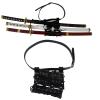 Kodeqian Sword Bag Adjustable Carry Case 3 Sword Holder Katana Frog Strap Belt Ring Leather Sword Holster Sword Holder Zoro Ninja Sword,for Cosplay Anime Costume view 1