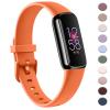 AK Sport Band Compatible with Fitbit Luxe Bands for Women Men, Soft Silicone Replacement Sport Straps Wristbands for Fitbit Luxe Fitness and Wellness Tracker (Small,Orange) view 1