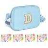 COSHAYSOO Blue Fanny Pack for Girls Purse Crossbody Belt Bag with Initials, Personalized 6 7 8 9 10 11 12 Year Old Teen Girl Birthday Gift Ideas Christmas Gifts Preteen Tween Trendy Stuff Letter D view 1