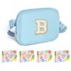 COSHAYSOO Blue Fanny Pack for Girls Purse Crossbody Belt Bag with Initials, Personalized 6 7 8 9 10 11 12 Year Old Teen Girl Birthday Gift Ideas Preteen Tween Stuff Letter B view 1