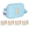 COSHAYSOO Blue Fanny Pack for Girls Purse Crossbody Belt Bag with Initials, Personalized 6 7 8 9 10 11 12 Year Old Teen Girl Birthday Gift Ideas Preteen Tween Stuff Letter I view 1