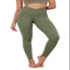 ODODOS Women's Cross Waist Full Length Yoga Leggings with Inner Pocket, Inseam 28" Gathered Crossover Workout Yoga Pants, Dark Olive, Large view 1