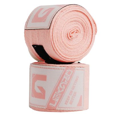 LEKRO Elastic Cotton Boxing Hand Wraps for Muay Thai MMA Training for Men & Women (Pink, 180")