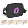 COSHAYSOO Black Fanny Pack for Girls Purse Crossbody Belt Bag with Initials, Personalized 6 7 8 9 10 11 12 Year Old Girl Birthday Valentines Easter Gift Ideas Letter O view 1