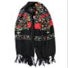 DOFOTAWN Womens Embroidered Oversize Tassel Pashmina Shawl Scarf Gift for Women (black) view 1