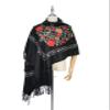 DOFOTAWN Womens Embroidered Oversize Tassel Pashmina Shawl Scarf Gift for Women (black) view 4