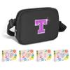 COSHAYSOO Black Fanny Pack for Girls Purse Crossbody Belt Bag with Initials, Personalized 6 7 8 9 10 11 12 Year Old Teen Girl Birthday Gift Ideas Christmas Gifts Preteen Tween Trendy Stuff Letter T view 1