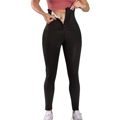 TIGAILIAN Sauna Pants for Women, Sports Pants, Anti-Cellulite, Leggings, Booty, Push-up, Sweat Pants, Yoga Pants, Tummy Sauna Suits (Color : Black, Size : X-Large)