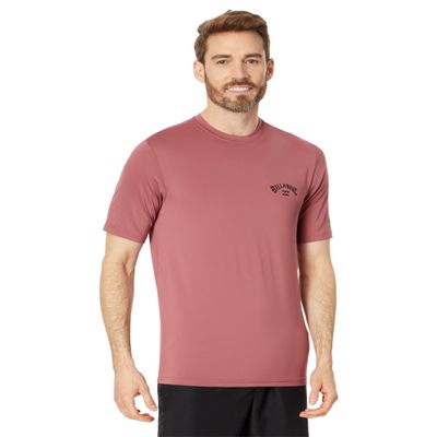 Billabong Men's Standard Arch Wave Loose Fit Short Sleeve Rashguard, Rose Dust