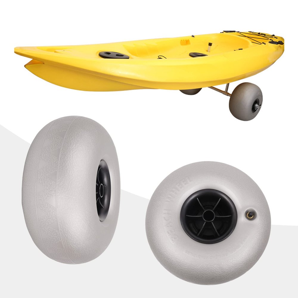 10" Replacement Balloon Wheels Beach Sand Tires for Kayak Dolly Canoe Carts Buggy, 2-Pack (10"- Hole 20mm)