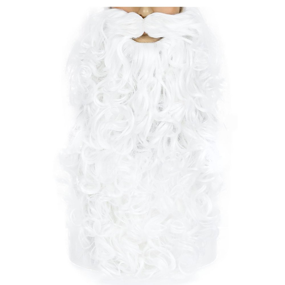 ASKUANG White Thick Long Beard Christmas Party Dress up as Santa Claus White Fancy Dress Costume Long Moustache Santa Beard Costume on Christmas Party