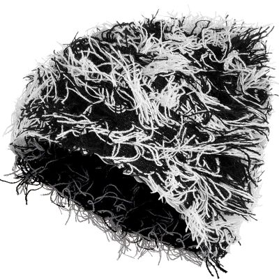 Chuarry Distressed Knitted Beanie Fuzzy Winter Hats Thick Warm Y2k Beanie Snow Knit Cap Skull for Women Men(Assorted Black White,Regular Style)