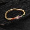 AUTOSTARY 4mm three-prong colored zircon chain single-row 3-prong chain tennis bracelet European and American hip-hop full zirconia tennis necklace view 2