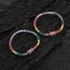 AUTOSTARY 4mm three-prong colored zircon chain single-row 3-prong chain tennis bracelet European and American hip-hop full zirconia tennis necklace view 3