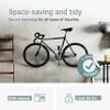Borgen Bike Wall Mount Pedal Hook for E-Bikes, MTB & Road - Bicycle Wall Mount with Support Brackets and Wall Protection Pads, Suitable as Bike Rack Garage Bike Storage Shed and Bicycle Storage Indoor view 2