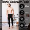 Cutecrop 3 Pack Men's Thermal Underwear Pants Fleece Lined Thermal Pant Leggings for Men Base Layer Bottoms(Large,Black) view 4