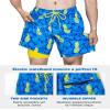 SURF CUZ Mens Swim Trunks with Compression Liner Quick Dry Swim Shorts 7" Swimming Trunks Stretch Zipper Pockets,Pineapple Coast,XL view 4