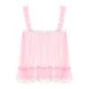 Freebily Men's Sissy Lingerie Lace Trim Camisole Tank Tops Sleepwear Crop Tops Sexy Chemise Tops Pink Large view 2