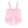 Freebily Men's Sissy Lingerie Lace Trim Camisole Tank Tops Sleepwear Crop Tops Sexy Chemise Tops Pink Large view 3