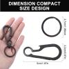 Ouligay Titanium Carabiner Keychain Clip Titanium Key Chain Bottle Opener Keychain Heavy Duty Car for Camping Hiking Men Women(Black) view 2
