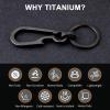 Ouligay Titanium Carabiner Keychain Clip Titanium Key Chain Bottle Opener Keychain Heavy Duty Car for Camping Hiking Men Women(Black) view 3