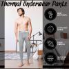Cutecrop 3 Pack Men's Thermal Underwear Pants Fleece Lined Thermal Pant Leggings for Men Base Layer Bottoms(Large,Black, Gray) view 3