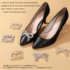 1 Pair Rhinestone Shoe Clips Classic Detachable Bow Heels Accessories Shoe Decoration Fashion Bridal Wedding Shoe Charms Gold view 2