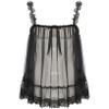Freebily Men's Sissy Lingerie Lace Trim Camisole Tank Tops Sleepwear Crop Tops Sexy Chemise Tops Black Medium view 1